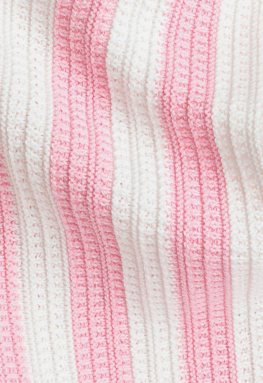 H&M - Textured cotton dress - light pink/white striped