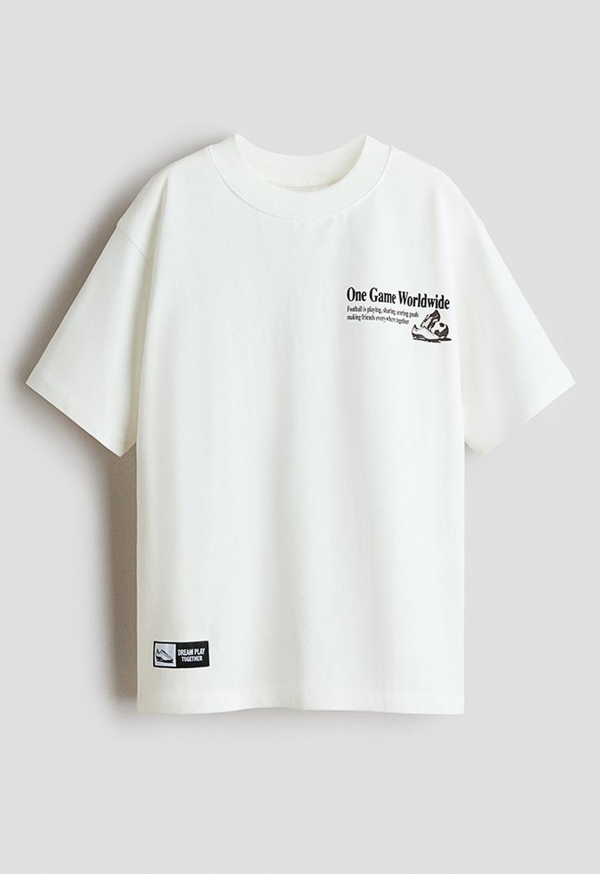 H&M - Printed t-shirt - ivory/football