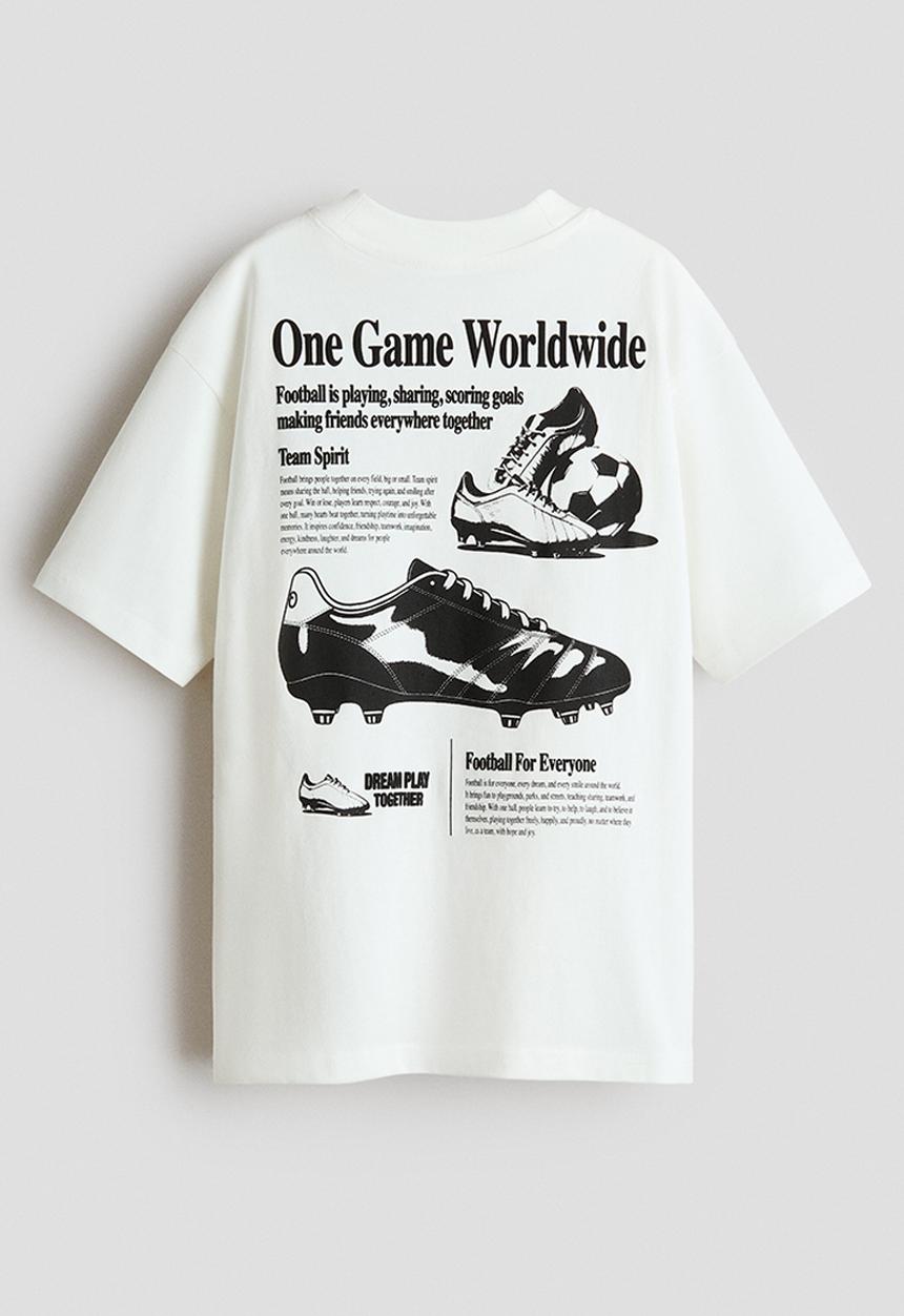 H&M - Printed t-shirt - ivory/football