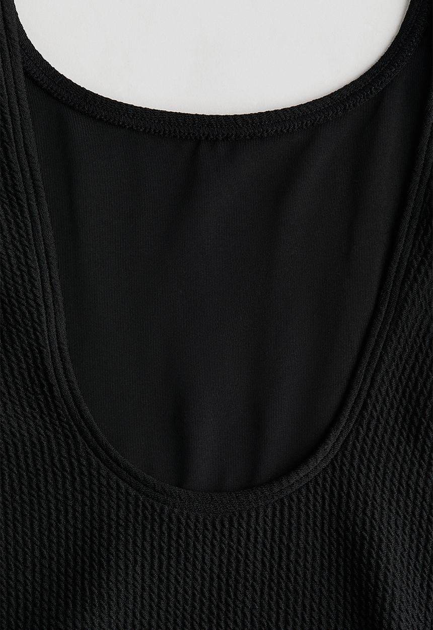 H&M - Textured swimsuit - black
