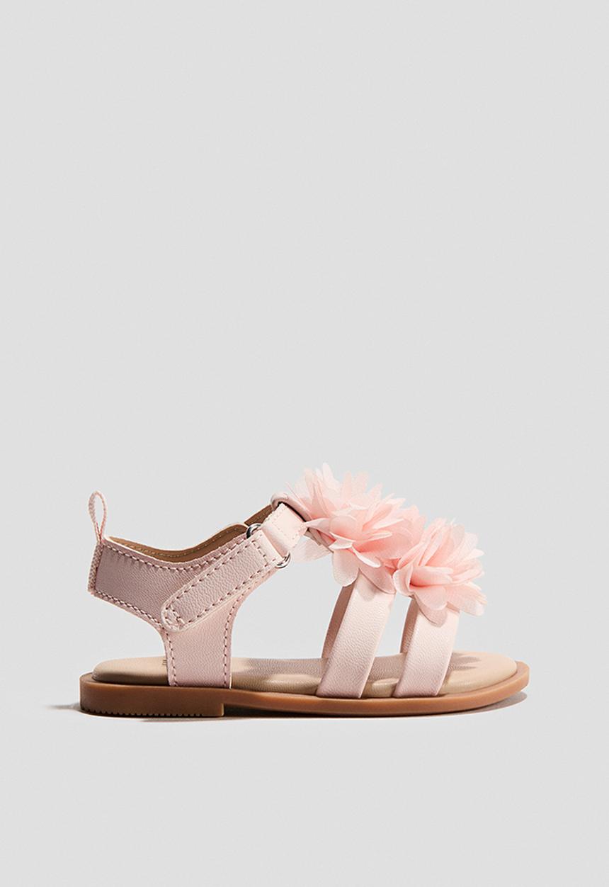 H&M - Appliquéd strappy sandals - light pink