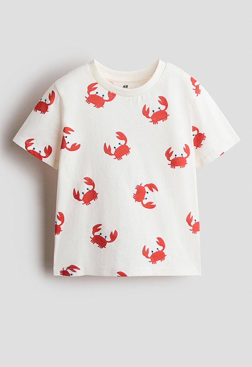 H&M - Printed t-shirt - white/crabs