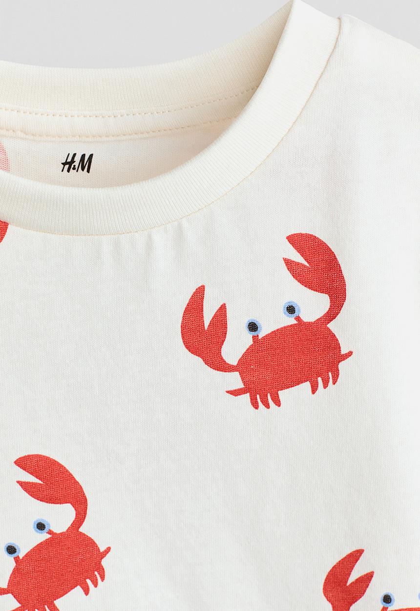 H&M - Printed t-shirt - white/crabs