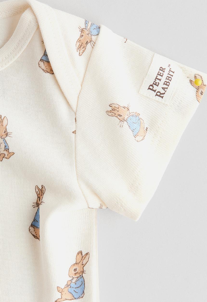 H&M - 2-piece printed cotton set - cream/peter rabbit