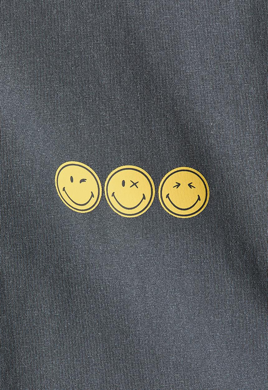 H&M - Printed t-shirt - dark grey/smileyworld?