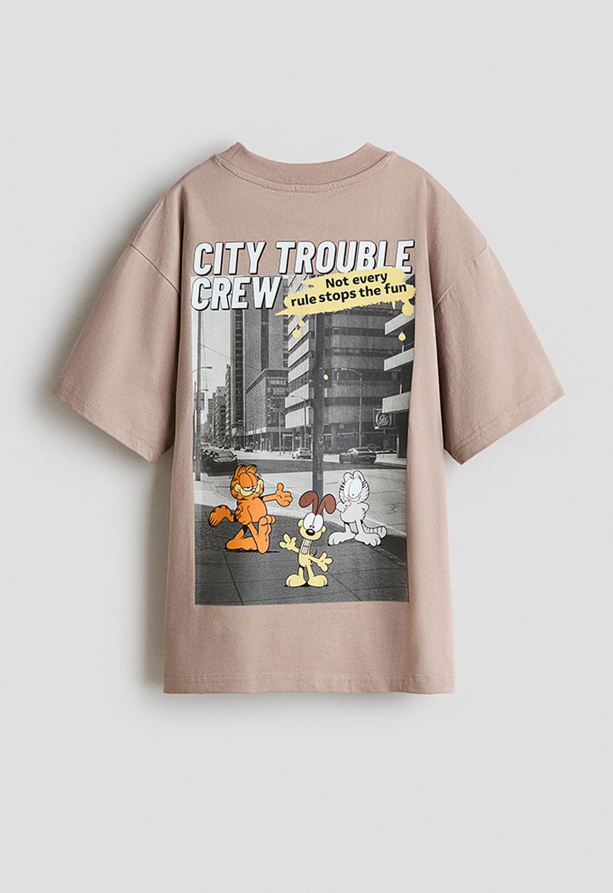 H&M - Printed t-shirt - beige/garfield