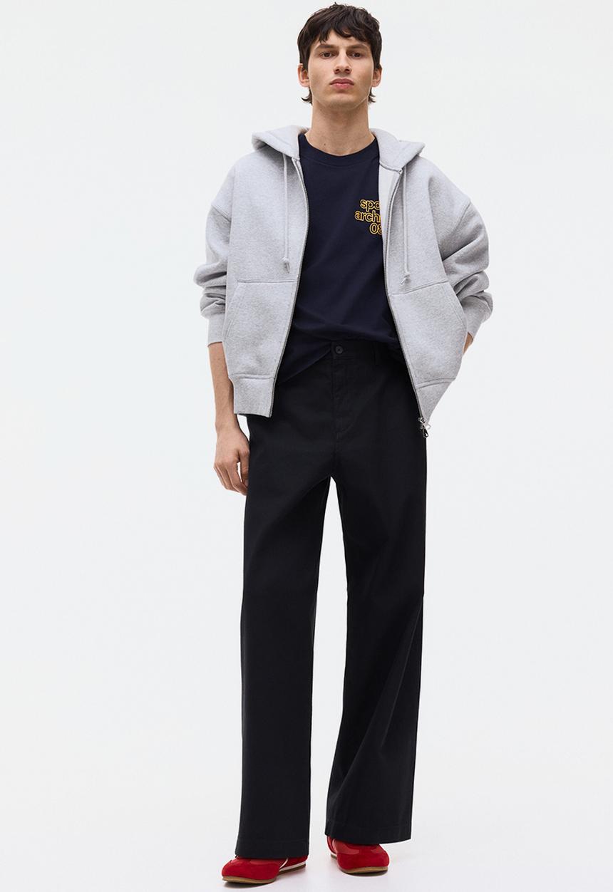 H&M - Loose fit printed t-shirt - dark grey/sports archives 08