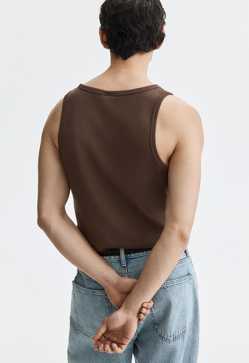 H&M - Slim fit ribbed vest top - brown