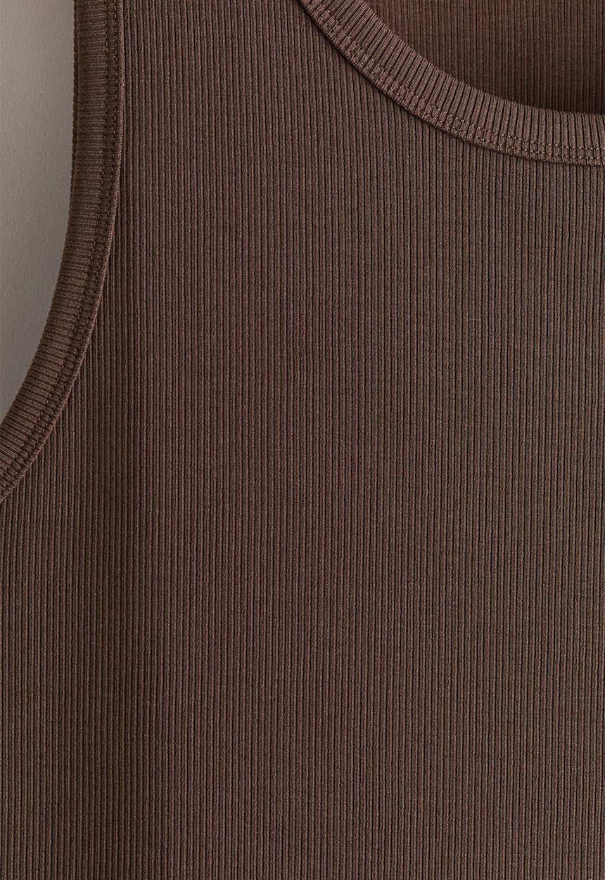 H&M - Slim fit ribbed vest top - brown