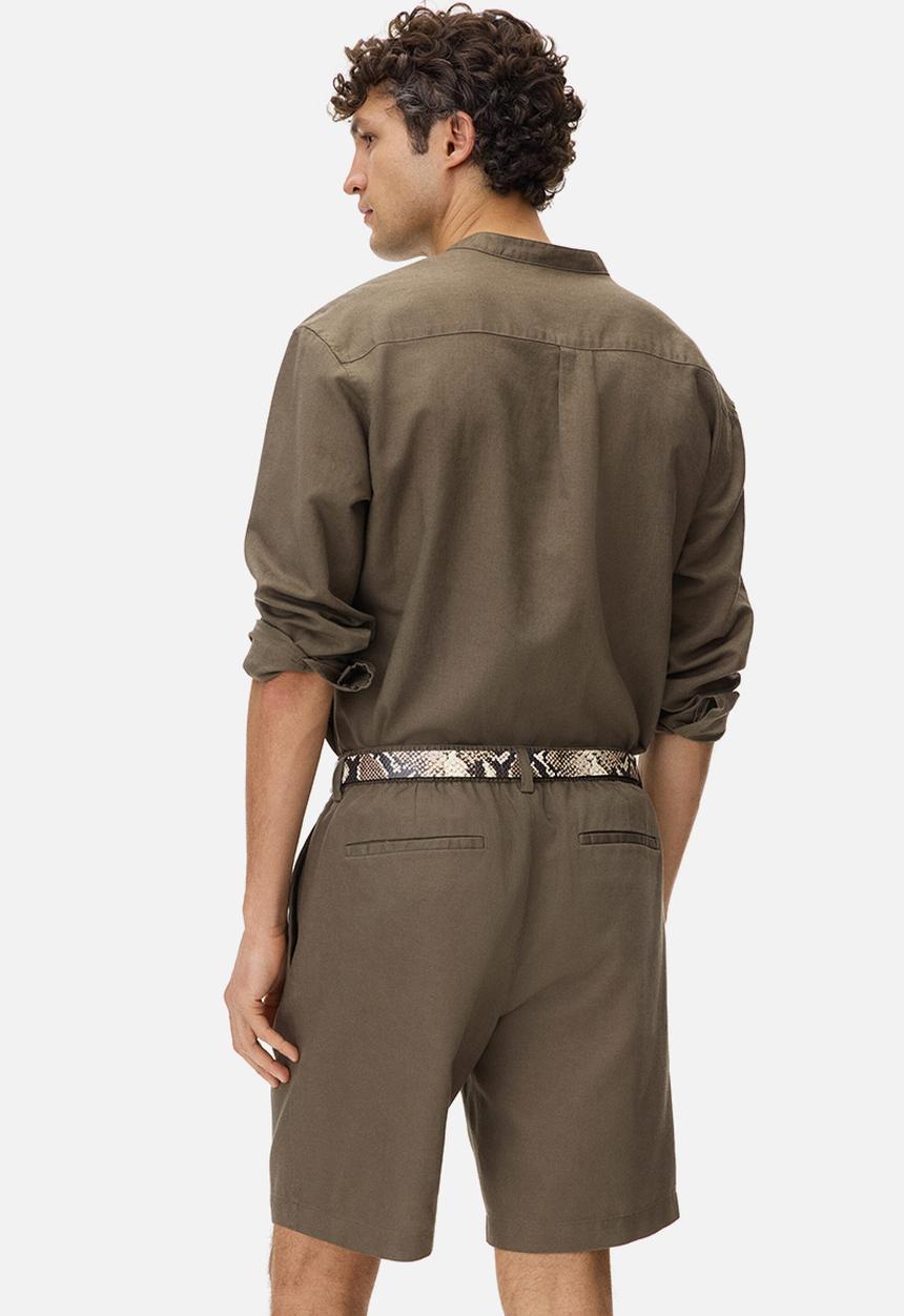 H&M - Relaxed fit linen-blend shorts - brown