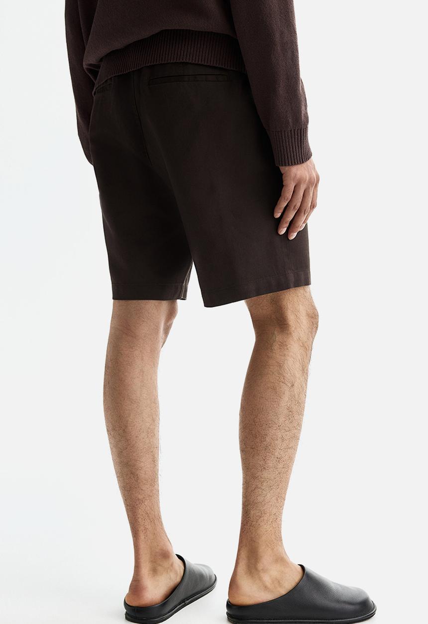 H&M - Relaxed fit linen-blend shorts - dark brown