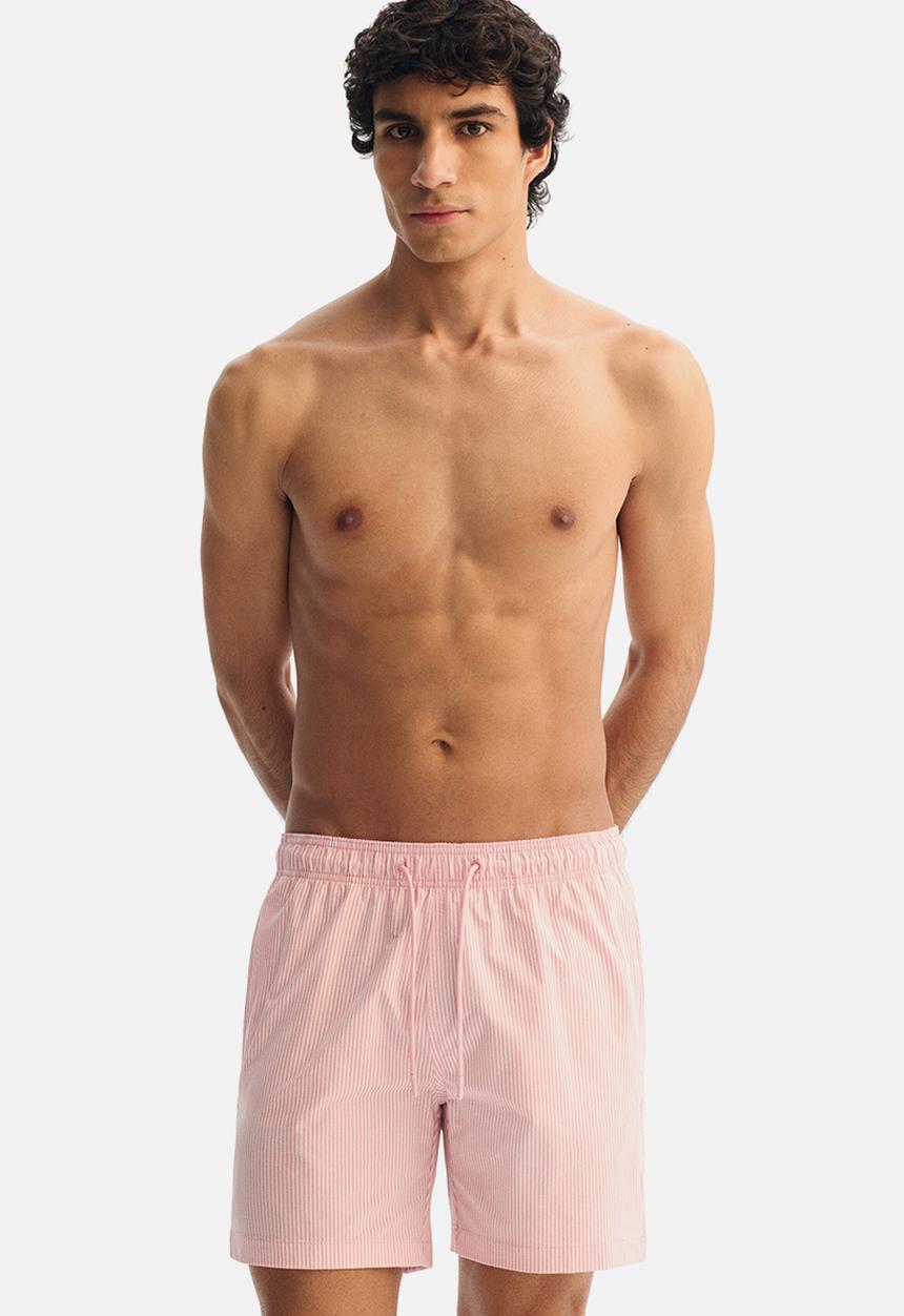H&M - Seersucker swim shorts - pink/striped