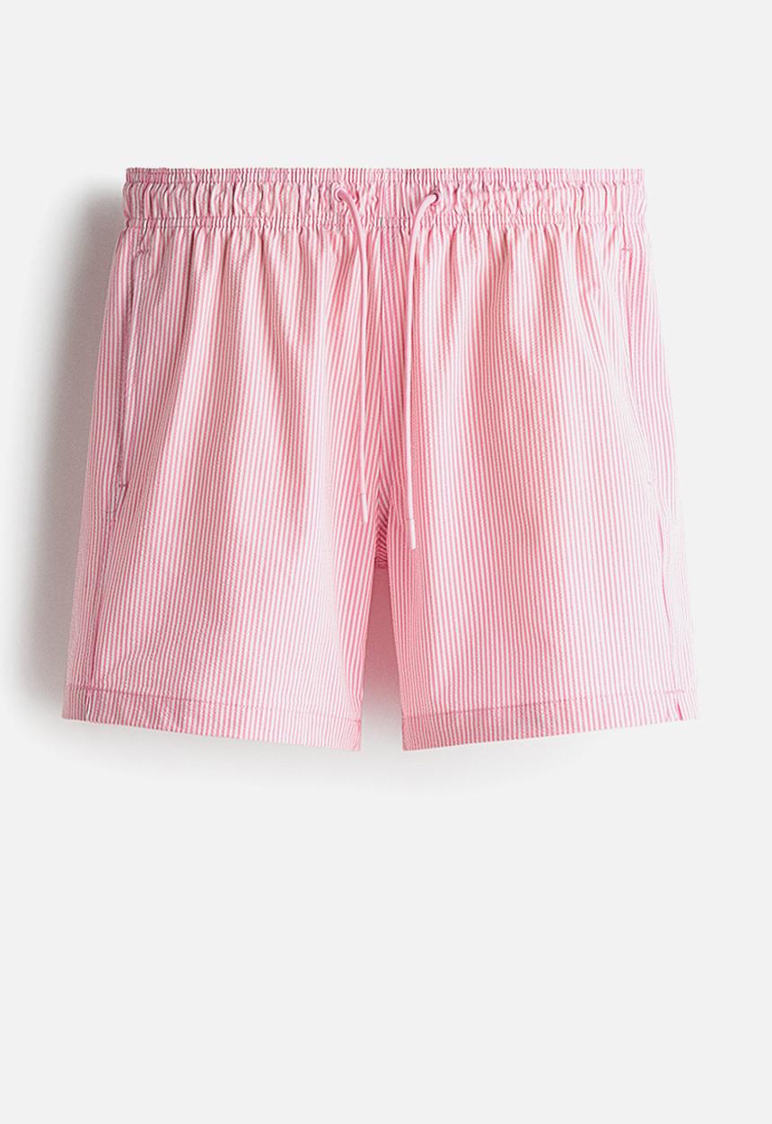 H&M - Seersucker swim shorts - pink/striped