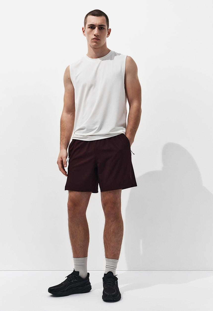 H&M - Sports shorts with drymove? - chocolate plum