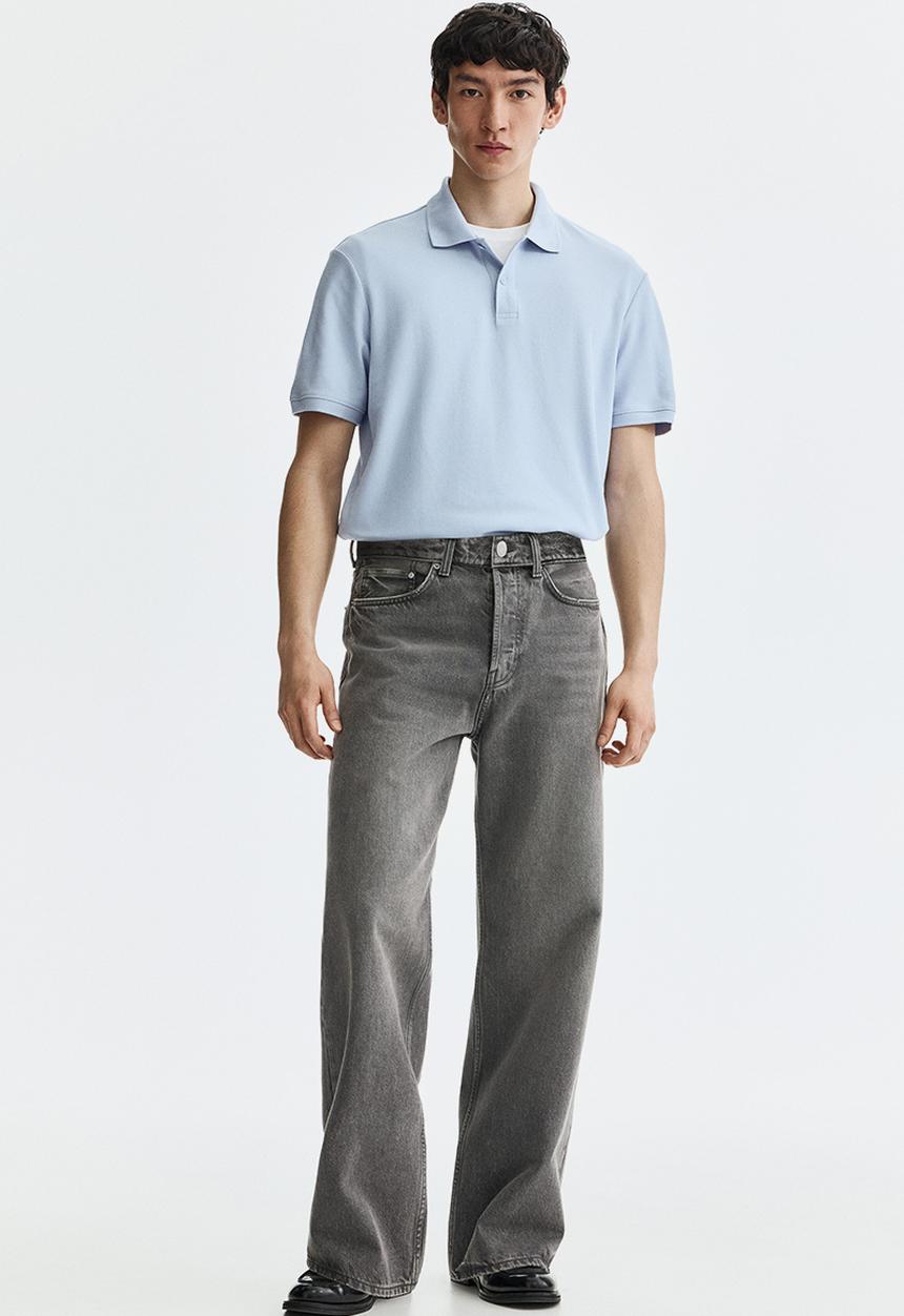 H&M - Regular fit polo shirt - light blue