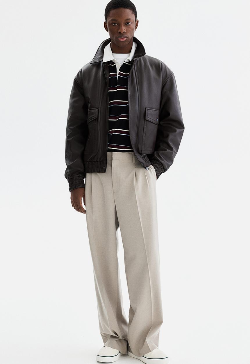 H&M - Loose fit rugby shirt - black/striped