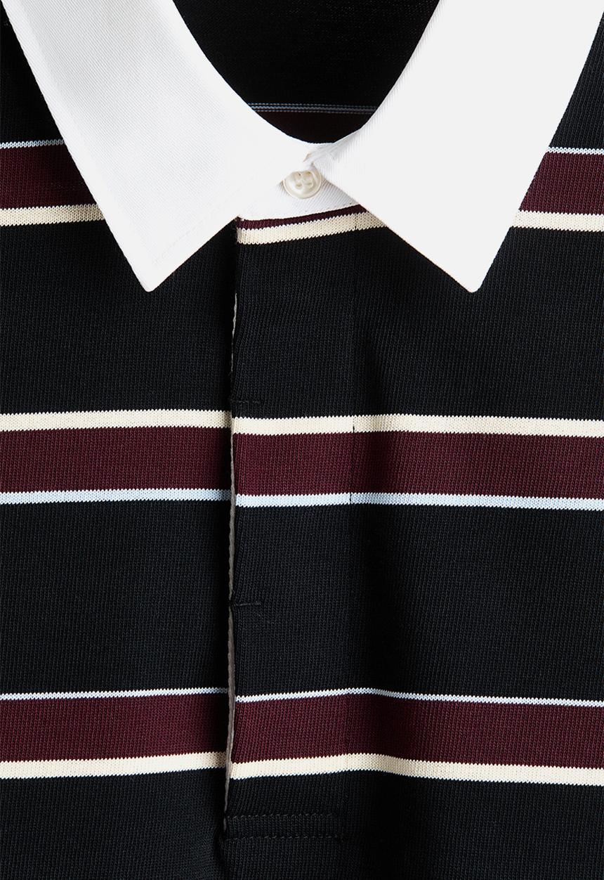 H&M - Loose fit rugby shirt - black/striped