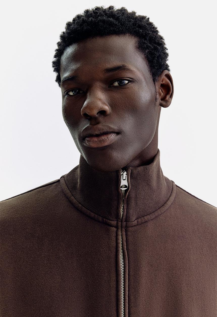 H&M - Relaxed fit boxy-style track jacket - dark brown