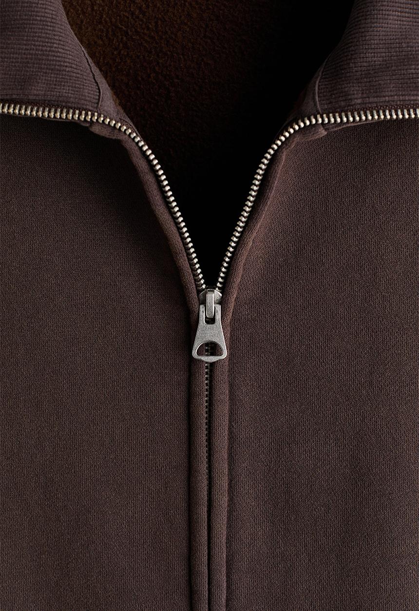 H&M - Relaxed fit boxy-style track jacket - dark brown