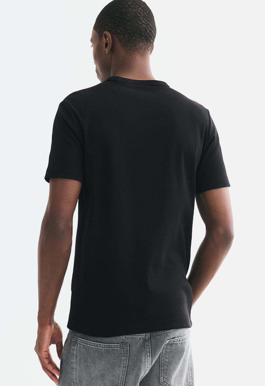 H&M - Slim fit ribbed t-shirt - black