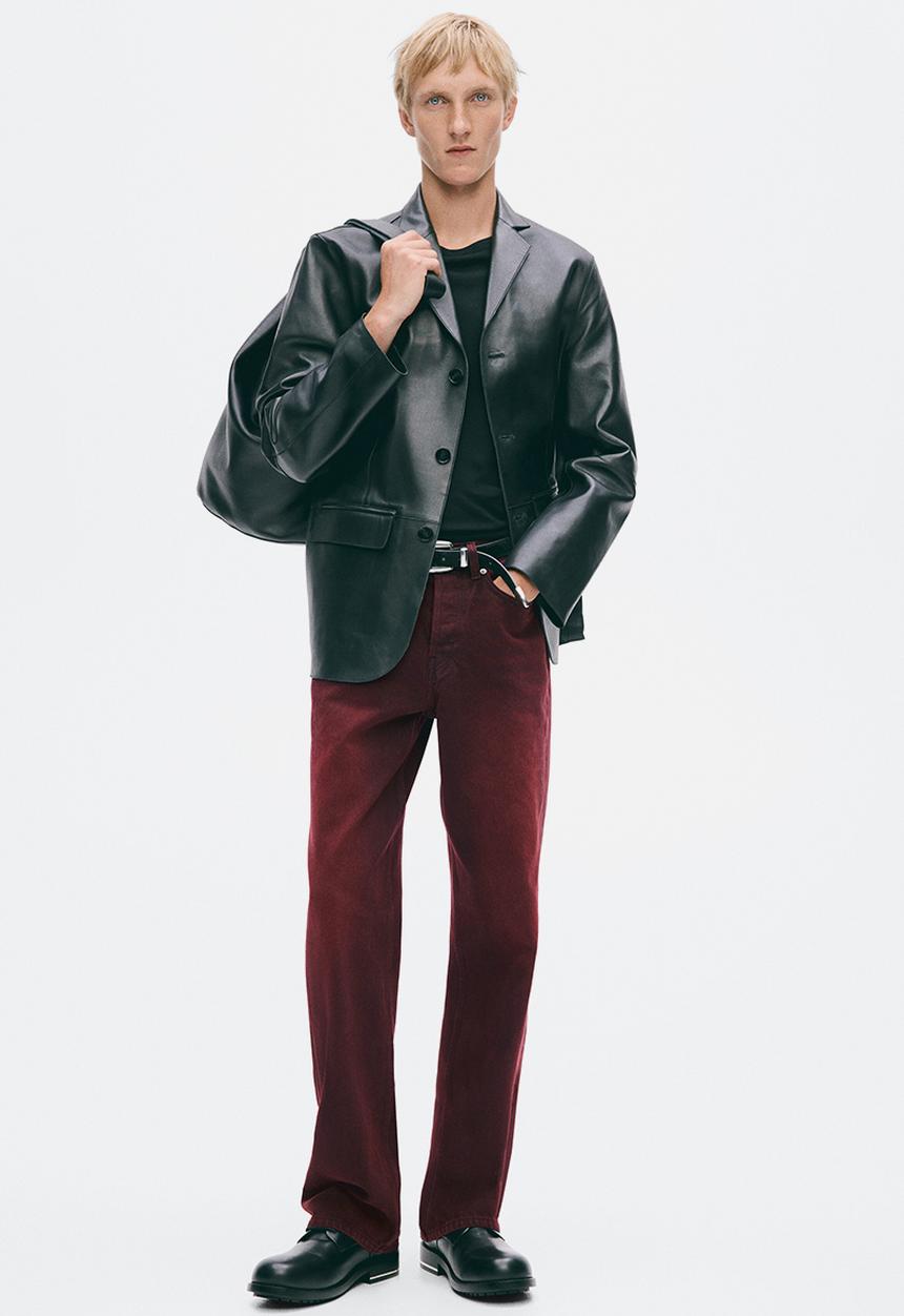 H&M - H&M Atelier:  Straight regular jeans - dark red