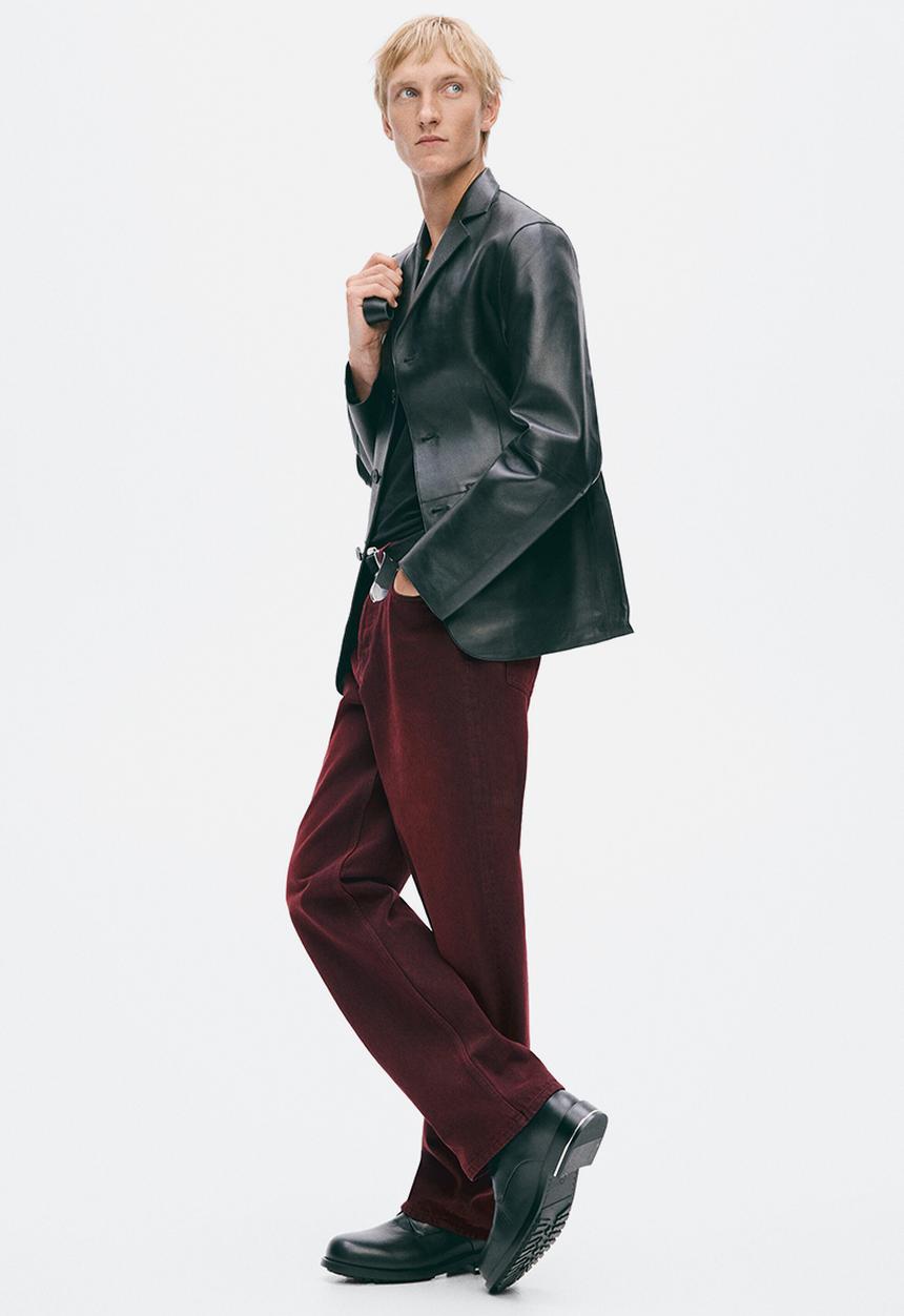 H&M - H&M Atelier:  Straight regular jeans - dark red