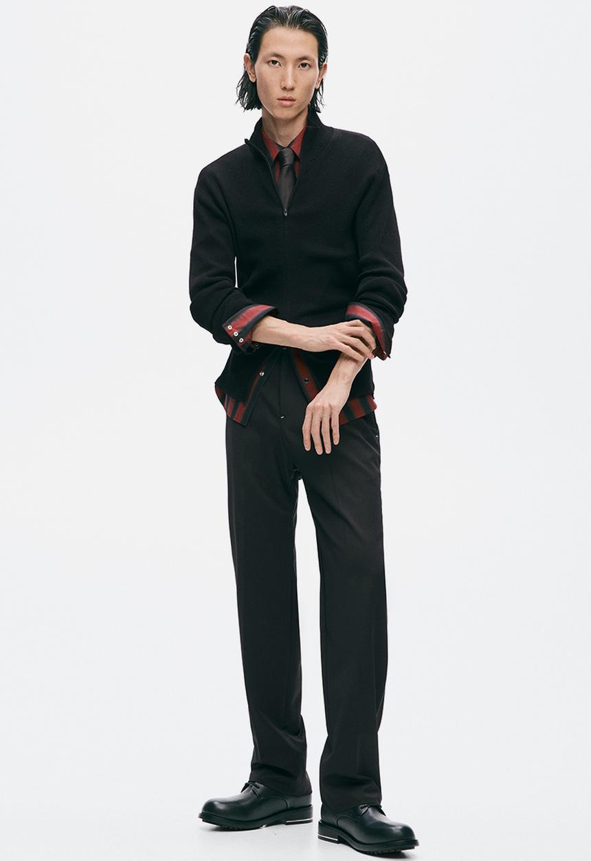 H&M - H&M Atelier:  Regular fit tailored wool-blend trousers - black