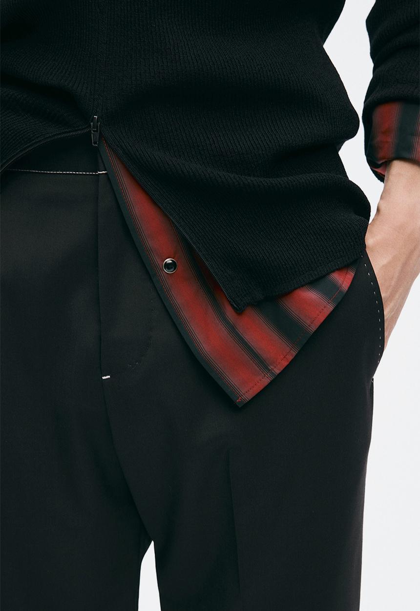 H&M - H&M Atelier:  Regular fit tailored wool-blend trousers - black
