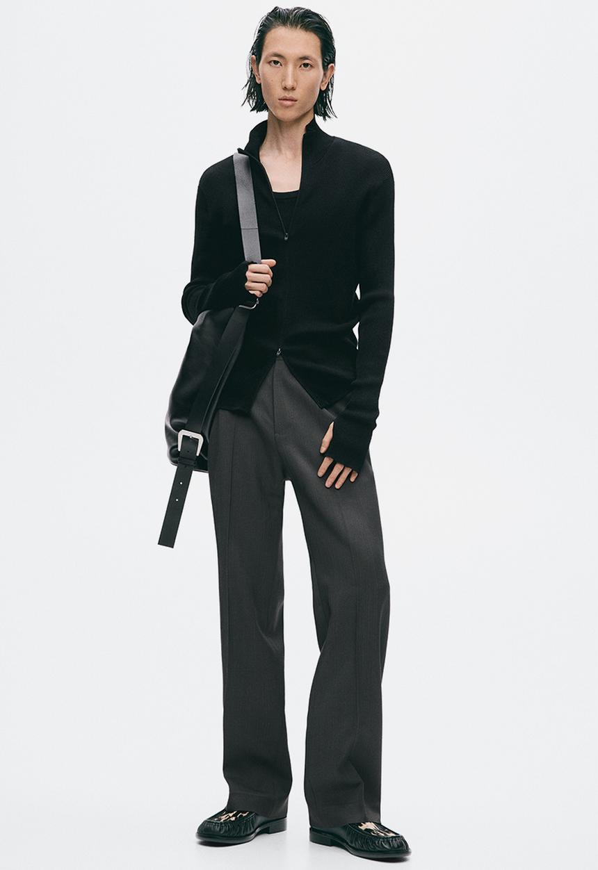 H&M - H&M Atelier:  Slim fit zip-through cardigan - black
