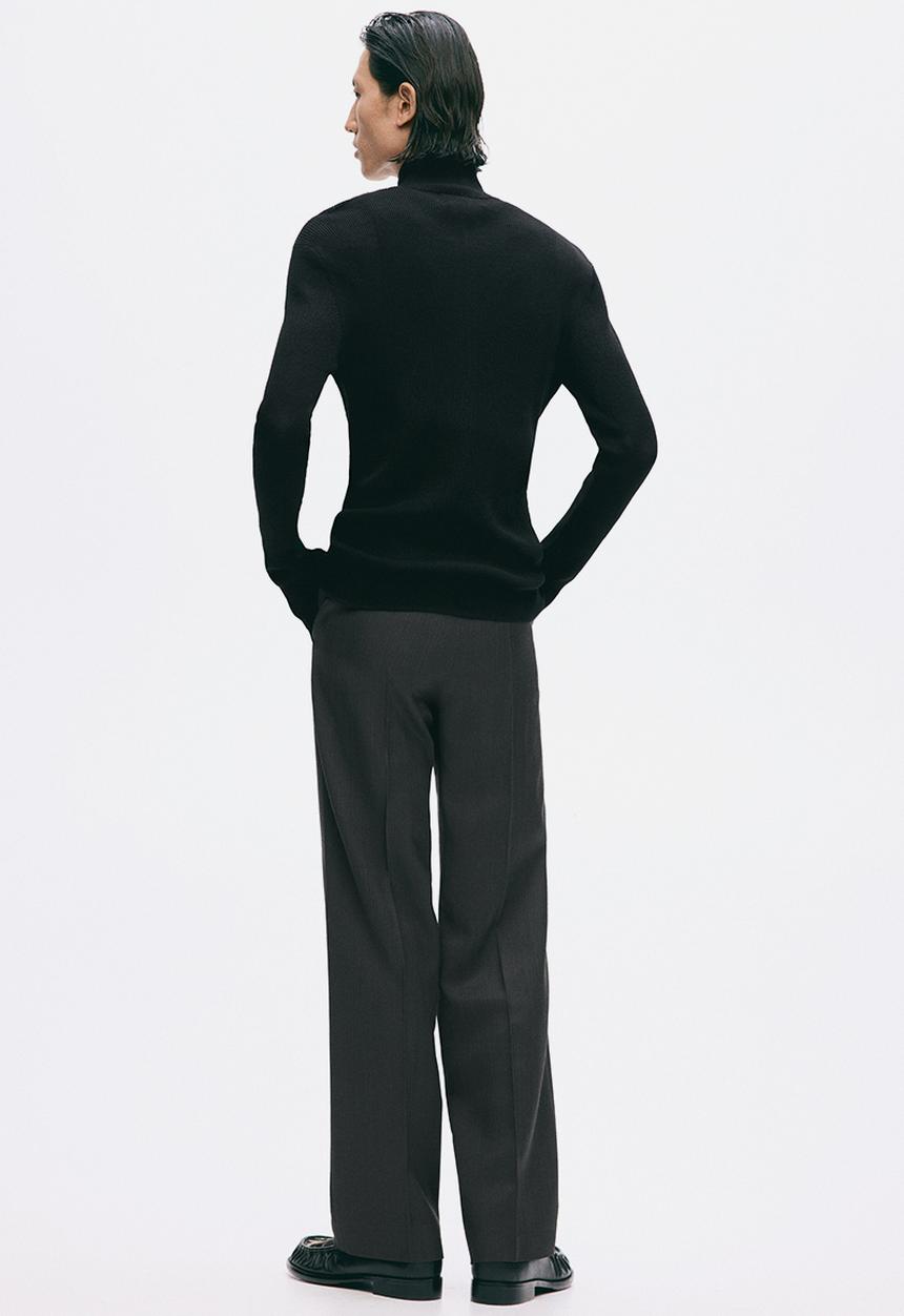 H&M - H&M Atelier:  Slim fit zip-through cardigan - black