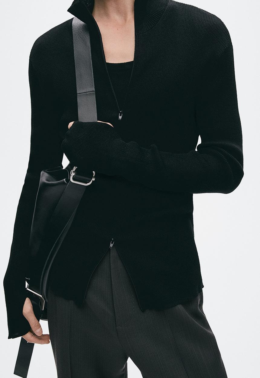 H&M - H&M Atelier:  Slim fit zip-through cardigan - black