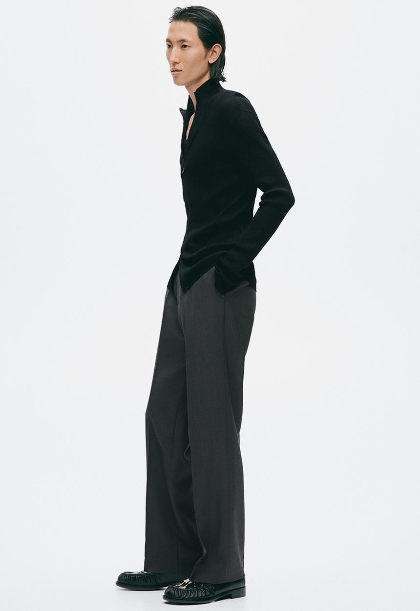 H&M - H&M Atelier:  Slim fit zip-through cardigan - black