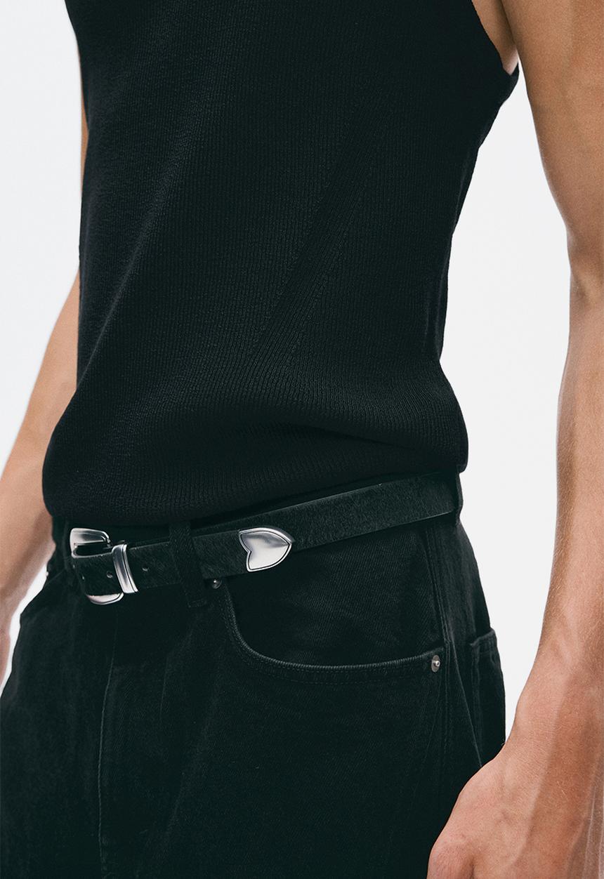 H&M - H&M Atelier:  Slim fit ribbed wool-blend vest top - black