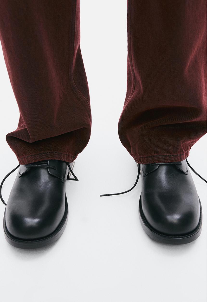 H&M - H&M Atelier:  Leather derby shoes - black