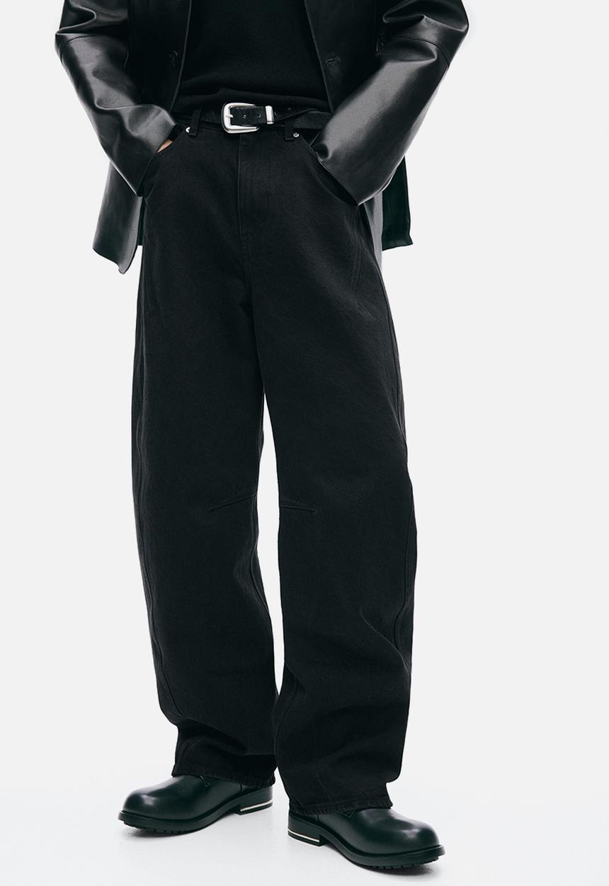 H&M - H&M Atelier:  Loose barrel jeans - denim black