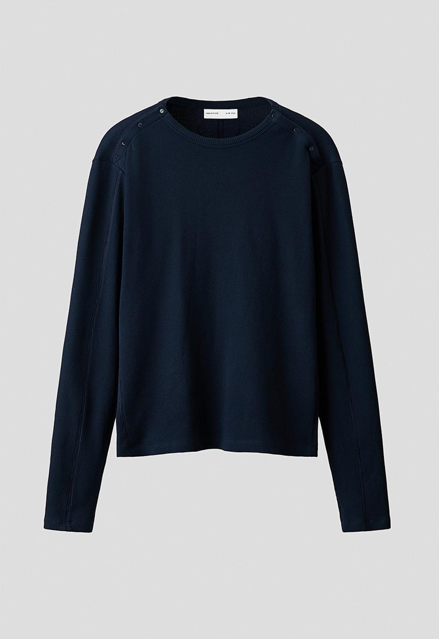 H&M - H&M Atelier:  Slim fit cotton top - dark blue