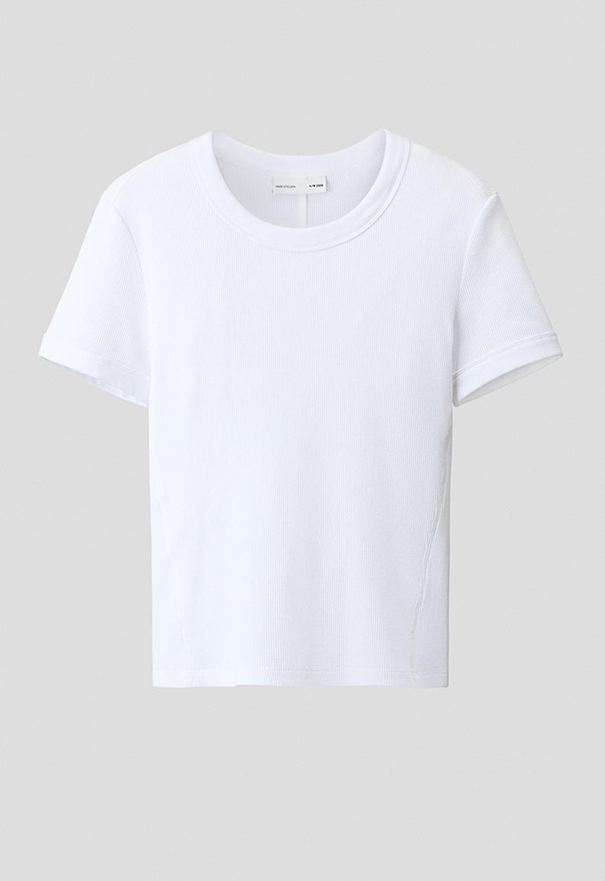 H&M - H&M Atelier:  Slim fit waffled cotton t-shirt - white
