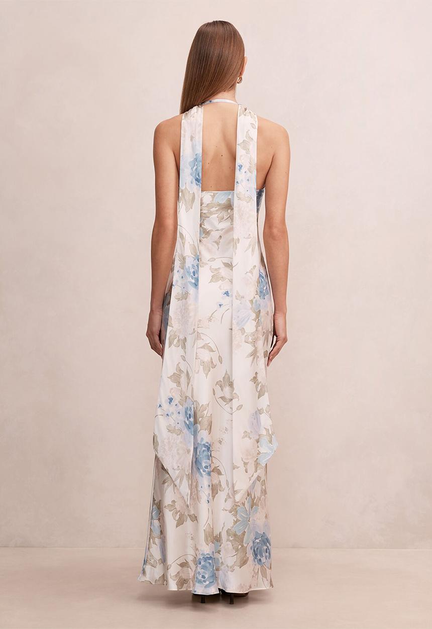 Forever New - Clementine high neck satin maxi dress - light floral