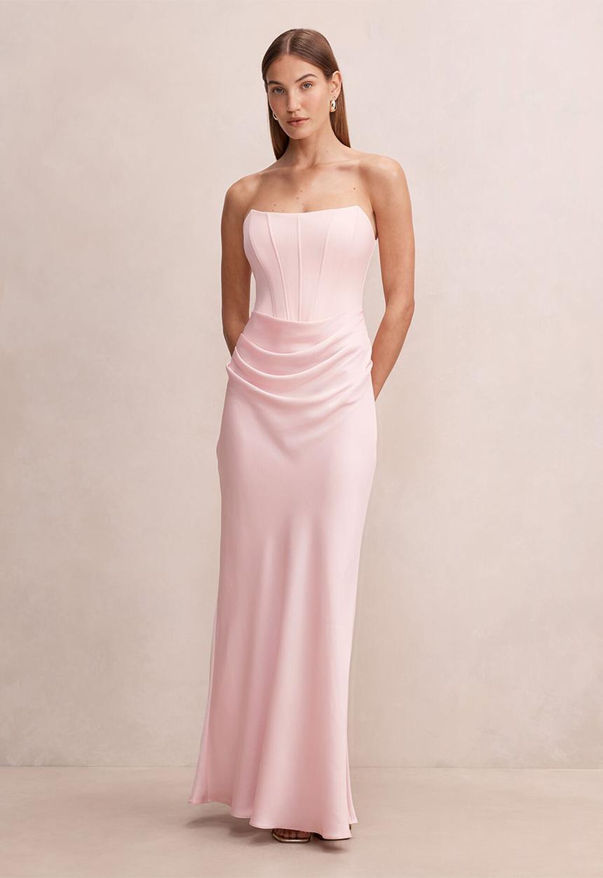 Forever New - Isra drape strapless maxi dress - barely pink