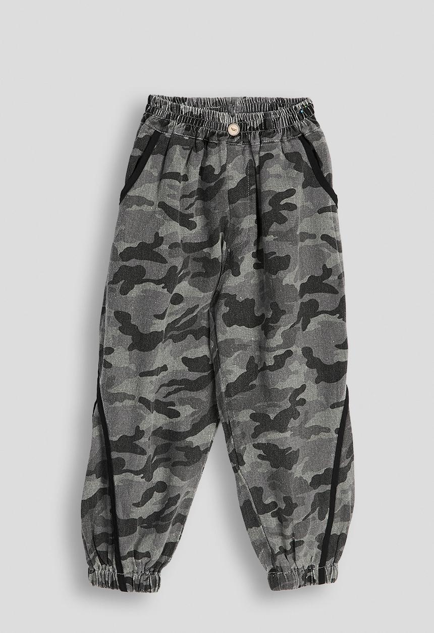 Pop Candy - Camo cargo pants with piping detail - dark grey