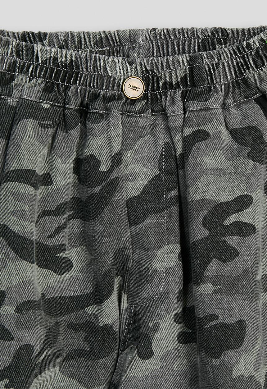 Pop Candy - Camo cargo pants with piping detail - dark grey