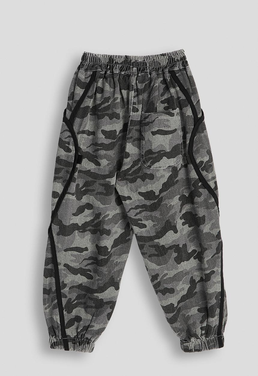 Pop Candy - Camo cargo pants with piping detail - dark grey