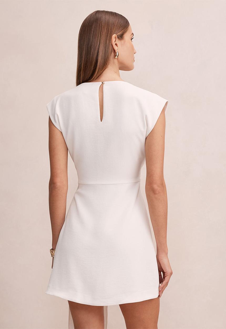 Forever New - Peony tie front mini dress - lily white
