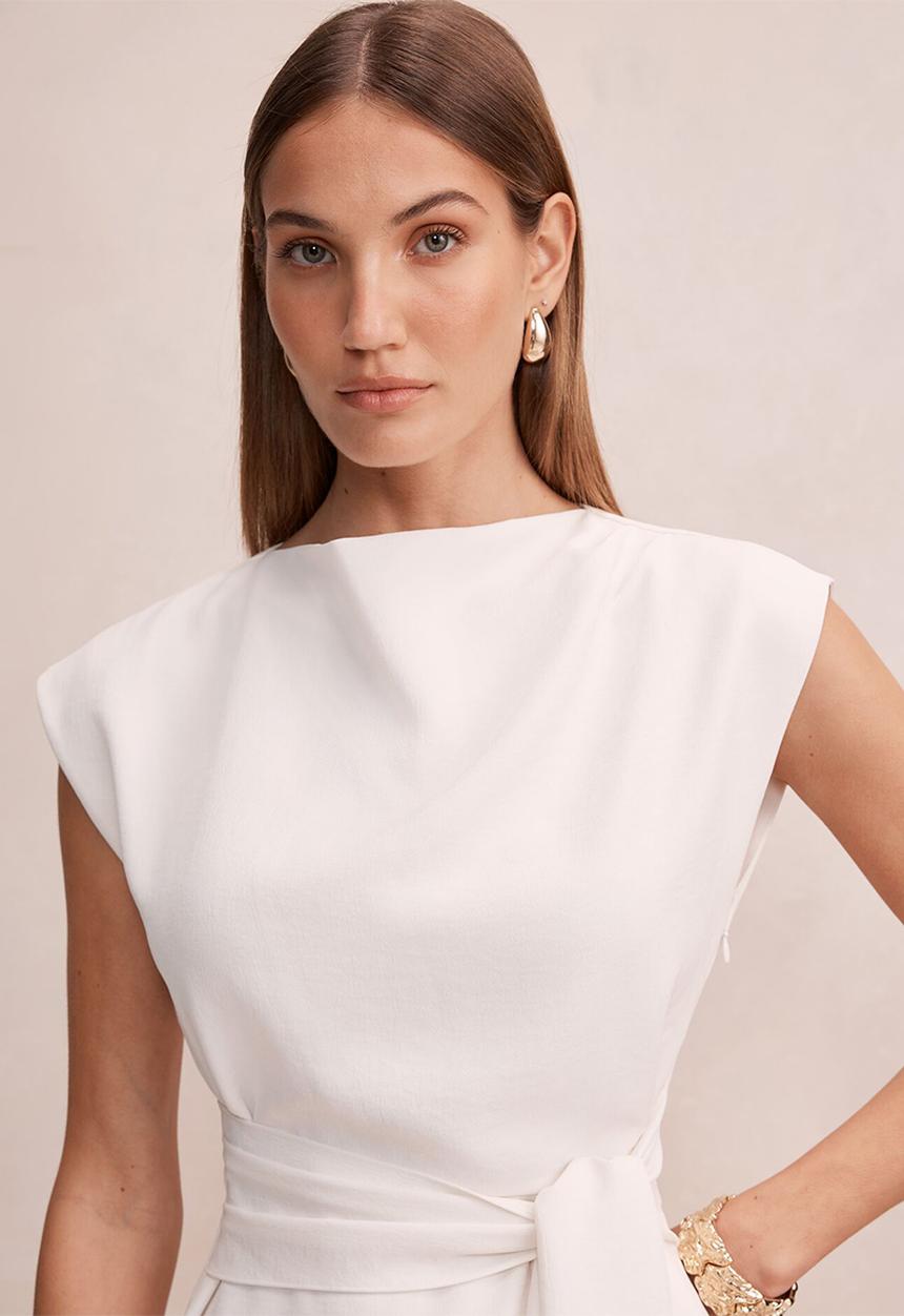 Forever New - Peony tie front mini dress - lily white