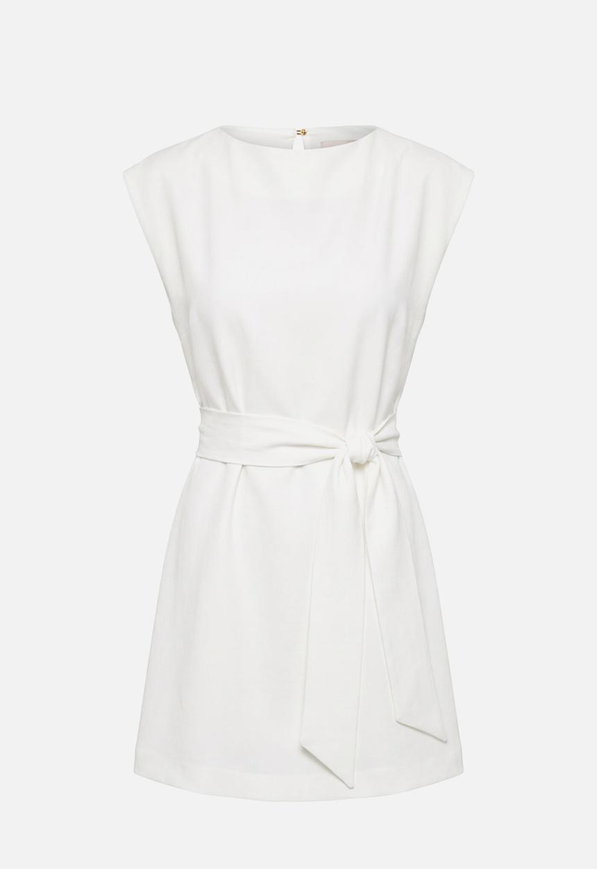 Forever New - Peony tie front mini dress - lily white