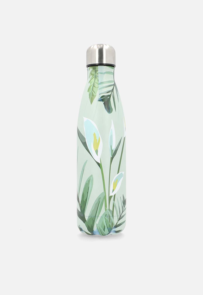 Excellent Houseware - Mint Floral Stainless Steel Vacuum Flask Bottle 500ml