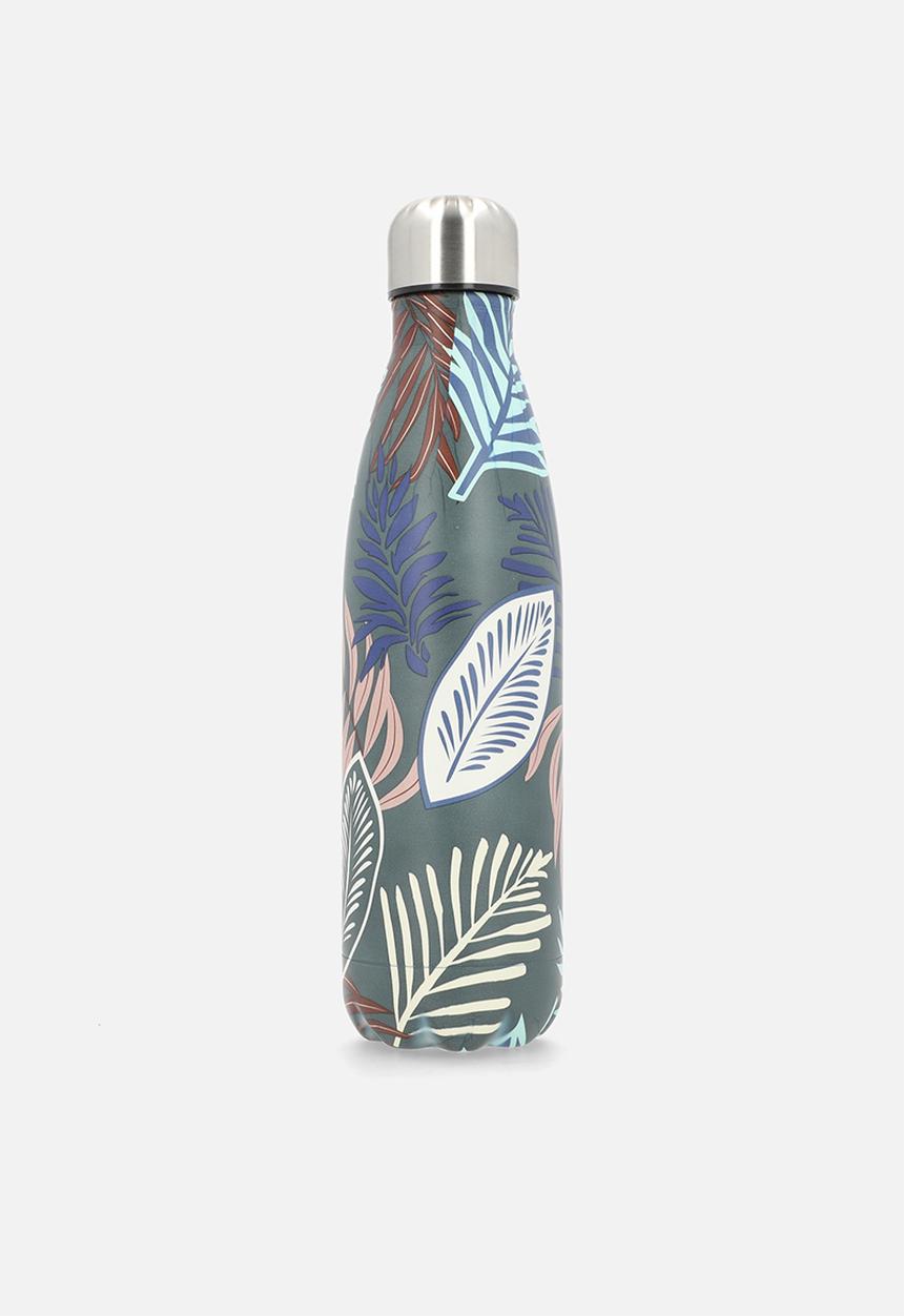 Excellent Houseware - Navy Blue Floral Stainless Steel Vacuum Flask Bottle 500ml