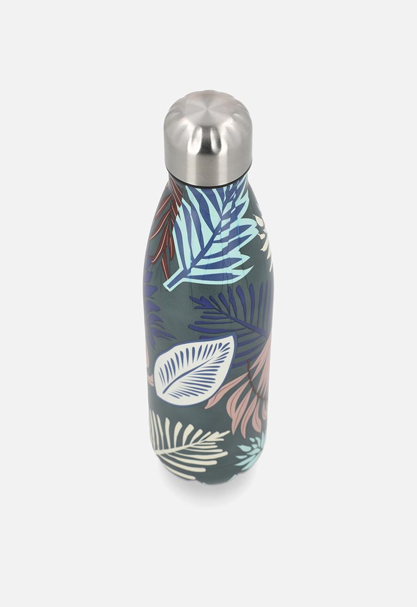 Excellent Houseware - Navy Blue Floral Stainless Steel Vacuum Flask Bottle 500ml