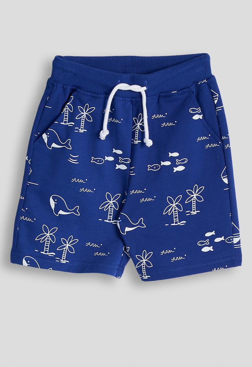 Pop Candy - Palm tree aop shorts - blue