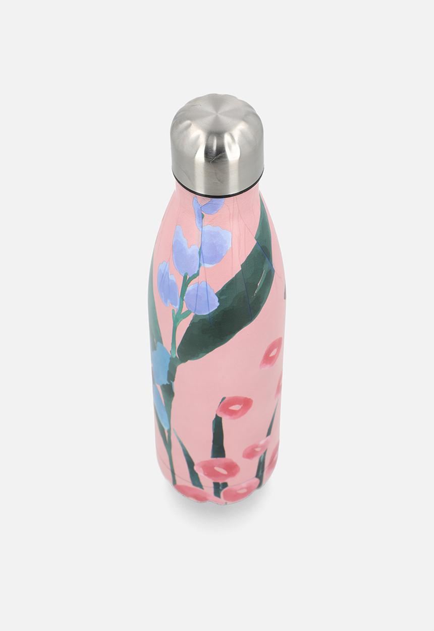 Excellent Houseware - Pink  Floral Stainless Steel Vacuum Flask Bottle 500ml